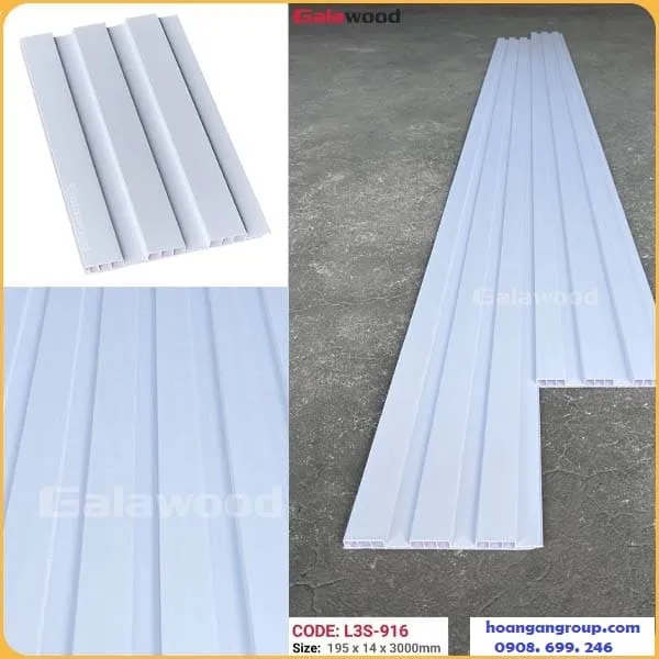 Tấm Nhựa Ốp Tường Lam Sóng Màu Trắng Galawood L3S-916