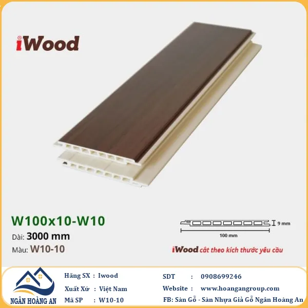 Tấm Nano Hèm V Giả Gỗ Ốp Tường Ốp Trần Iwood W10-10