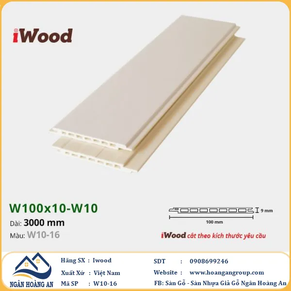 Tấm Nano Hèm V Giả Gỗ Ốp Tường Ốp Trần Iwood W10-16