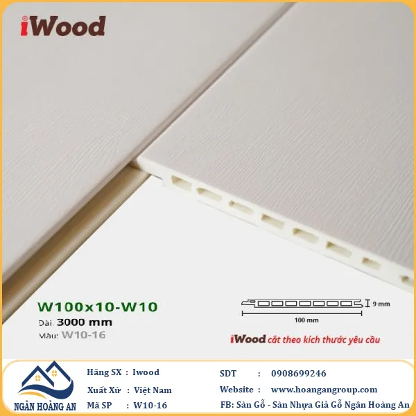 Tấm Nano Hèm V Giả Gỗ Ốp Tường Ốp Trần Iwood W10-16
