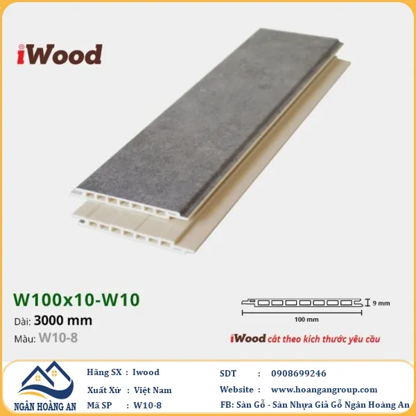 Tấm Nano Hèm V Giả Bê Tông Ốp Tường Ốp Trần Iwood W10-8