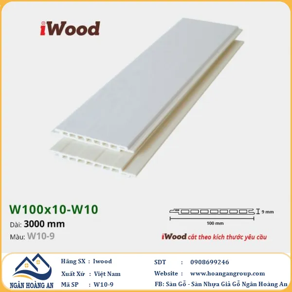 Tấm Nano Hèm V Giả Gỗ Ốp Tường Ốp Trần Iwood W10-9