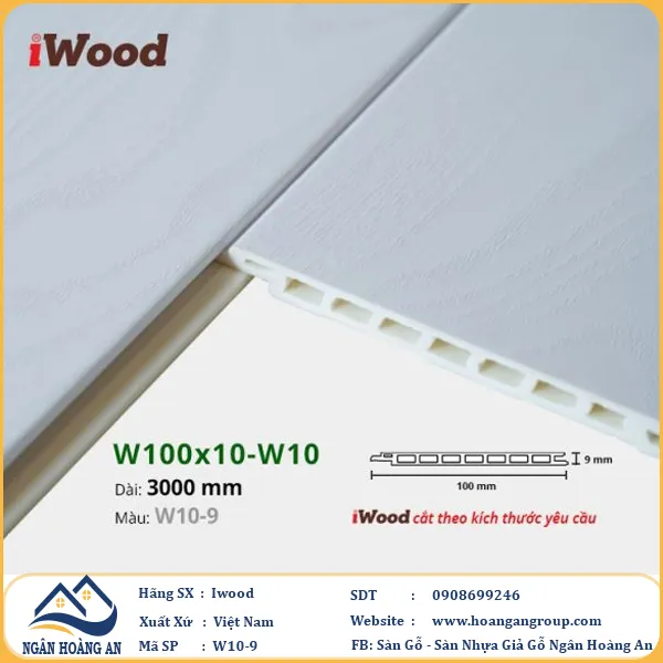 Tấm Nano Hèm V Giả Gỗ Ốp Tường Ốp Trần Iwood W10-9