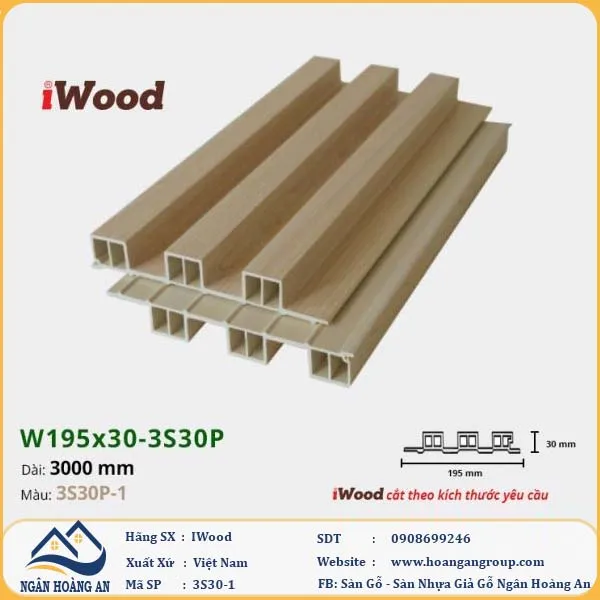 Lam 3 Sóng Cao Giả Gỗ Ốp Tường Ốp Trần Iwood 3S30P-1