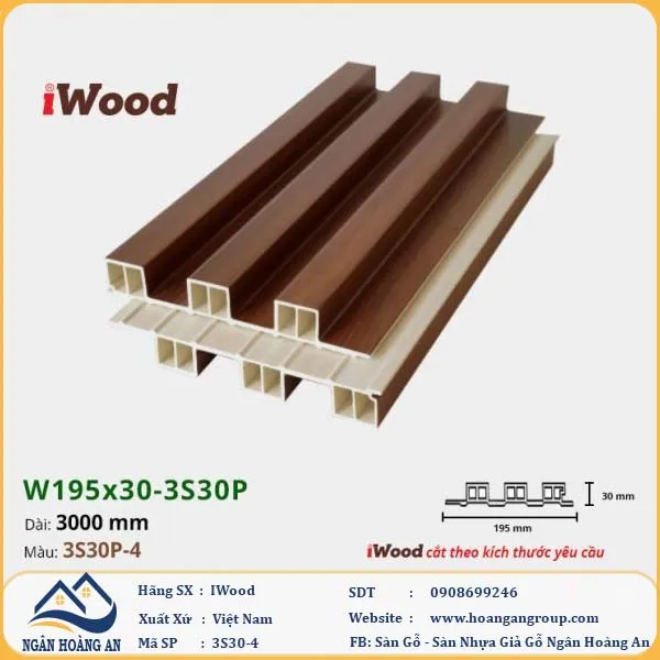 Lam 3 Sóng Cao Giả Gỗ Ốp Tường Ốp Trần Iwood 3S30P-4