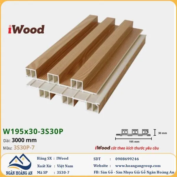 Lam 3 Sóng Cao Giả Gỗ Ốp Tường Ốp Trần Iwood 3S30P-7