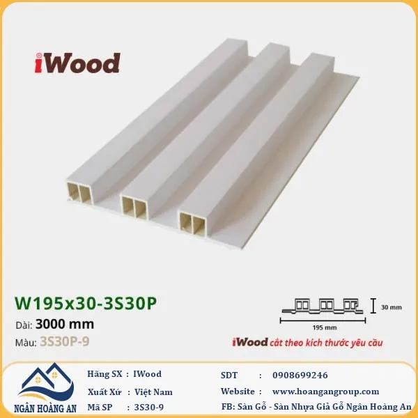 Lam 3 Sóng Cao Giả Gỗ Ốp Tường Ốp Trần Iwood 3S30P-9