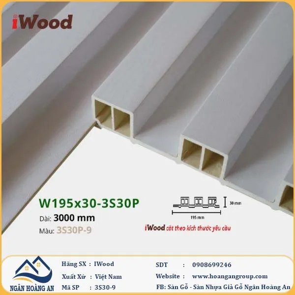 Lam 3 Sóng Cao Giả Gỗ Ốp Tường Ốp Trần Iwood 3S30P-9