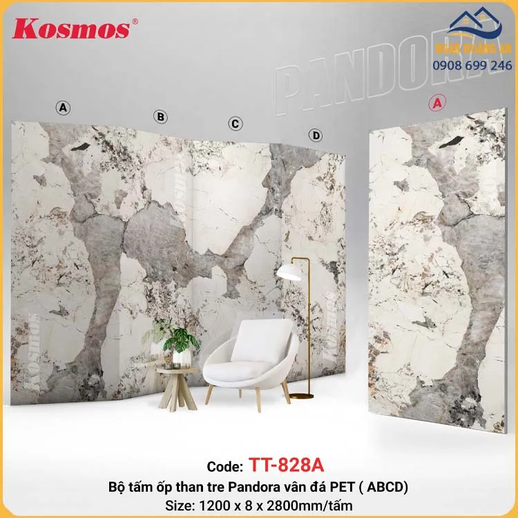 Tấm Ốp Sợi Than Tre Pandora Kosmos TT-828