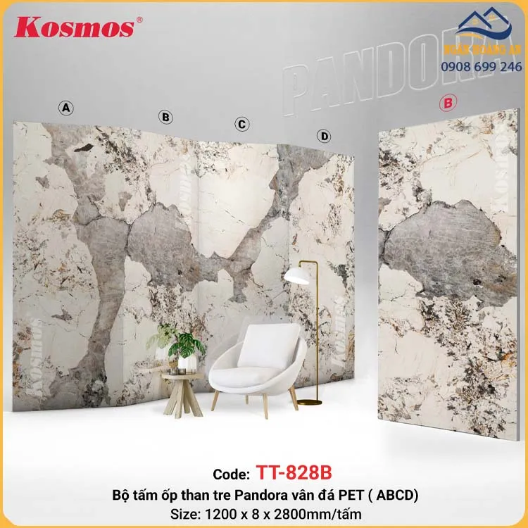 Tấm Ốp Sợi Than Tre Pandora Kosmos TT-828