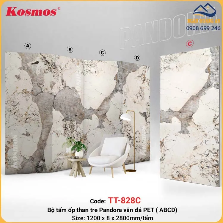 Tấm Ốp Sợi Than Tre Pandora Kosmos TT-828