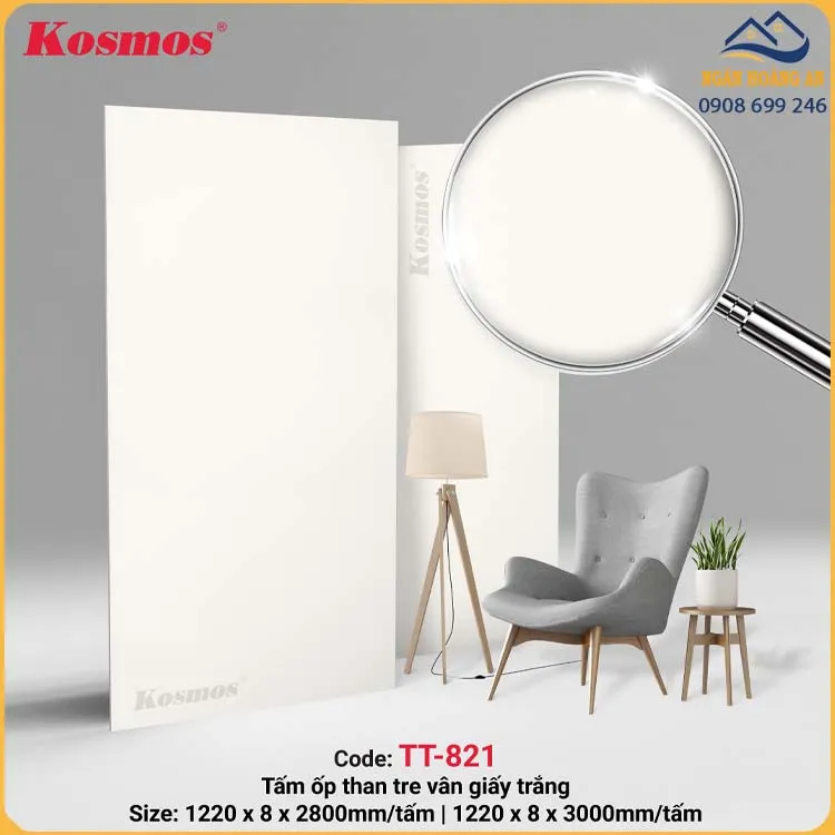 Tấm Ốp Than Tre Kosmos 8mm Vân Vải TT-821