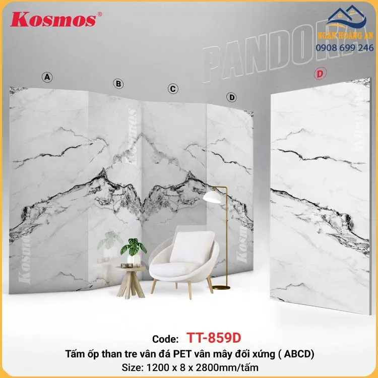 Tấm Ốp Sợi Than Tre Pandora Kosmos TT-859 Vân Đối Xứng