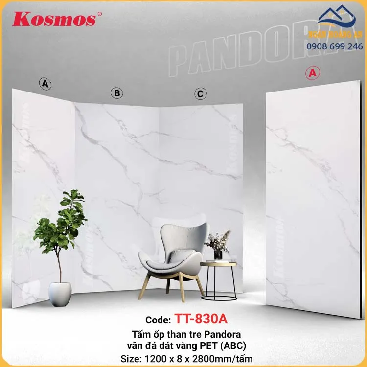 Tấm Ốp Sợi Than Tre Pandora Kosmos TT-830