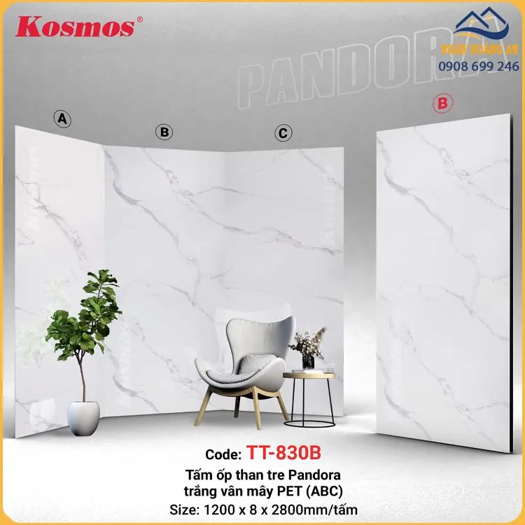 Tấm Ốp Sợi Than Tre Pandora Kosmos TT-830