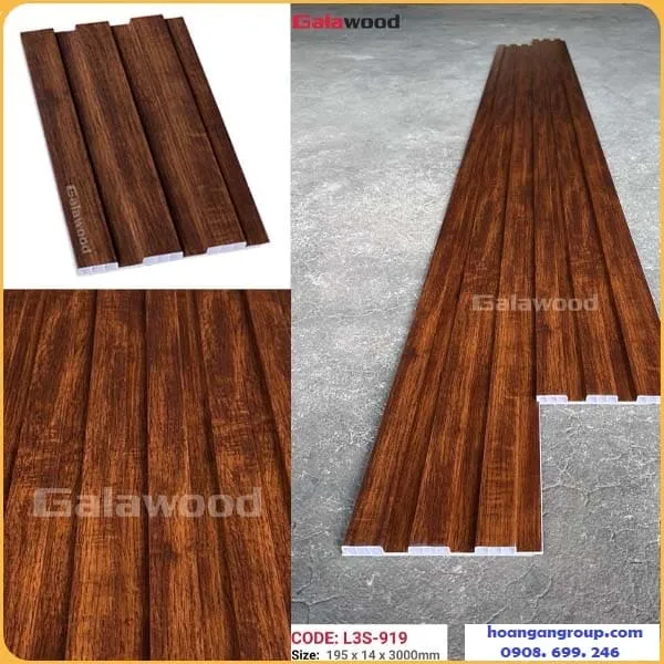 Tấm Ốp Lam Sóng Nhựa Giả Gỗ Galawood L3S-919