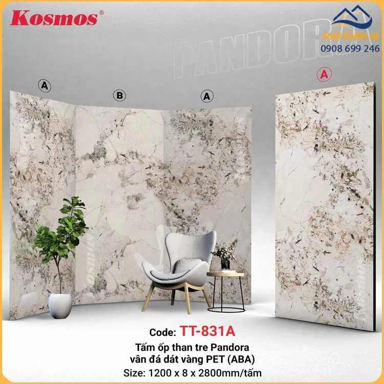 Tấm Ốp Sợi Than Tre Pandora Kosmos TT-831