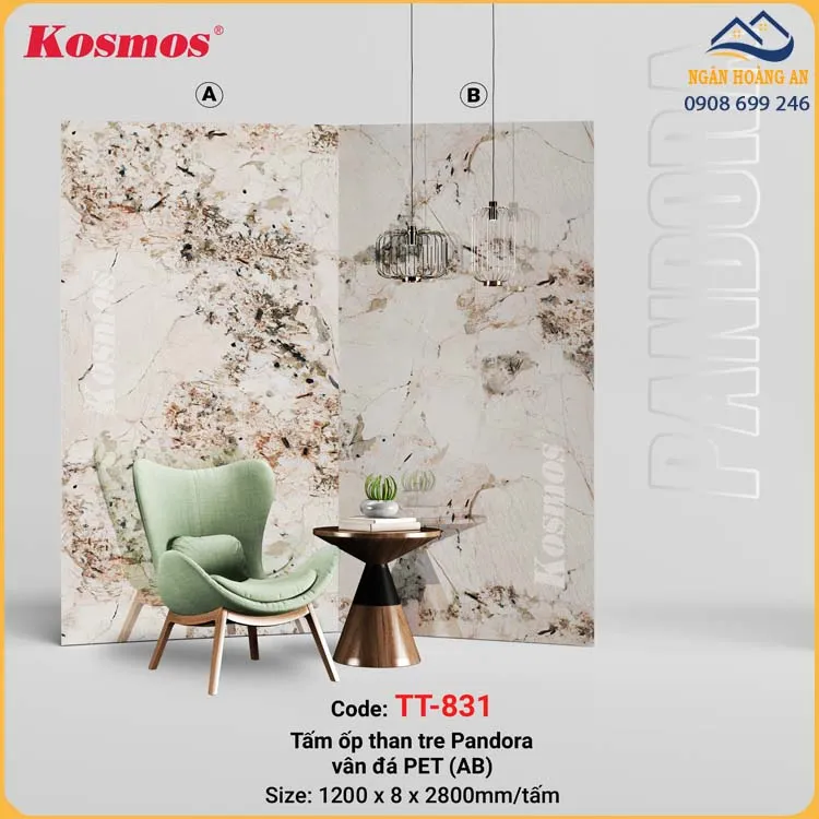 Tấm Ốp Sợi Than Tre Pandora Kosmos TT-831
