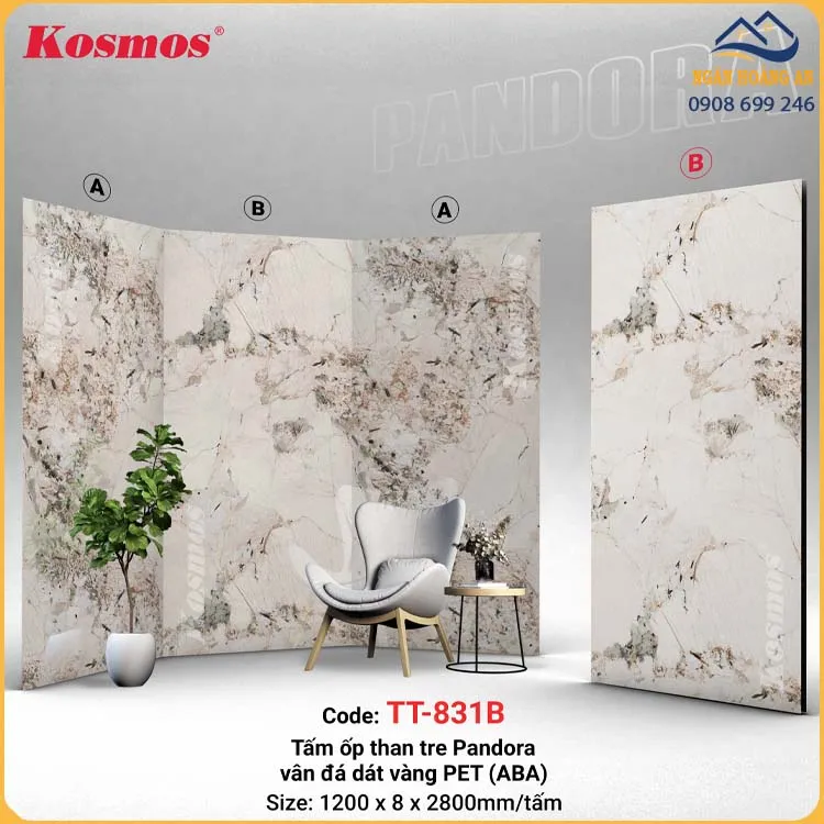 Tấm Ốp Sợi Than Tre Pandora Kosmos TT-831