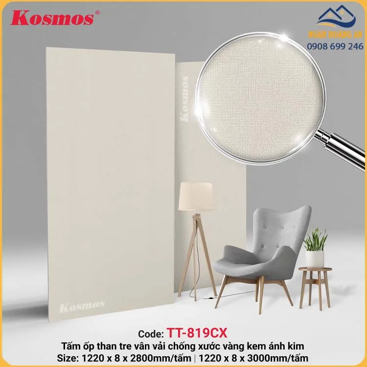 Tấm Ốp Than Tre Kosmos Vân Vải Chống Xước TT-819