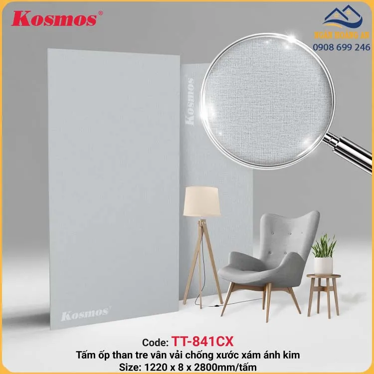 Tấm Ốp Than Tre Kosmos Vân Vải Chống Xước TT-841