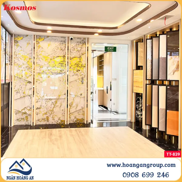 Tấm Ốp Sợi Than Tre Pandora Dát Vàng Kosmos TT-839