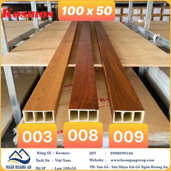 Thanh Lam Gỗ Nhựa Trang Trí Trong Nhà Kosmos 100x50