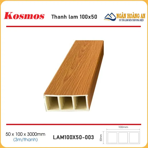 Thanh Lam Gỗ Nhựa Trang Trí Trong Nhà Kosmos 100x50