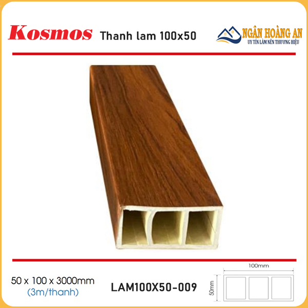 Thanh Lam Gỗ Nhựa Trang Trí Trong Nhà Kosmos 100x50