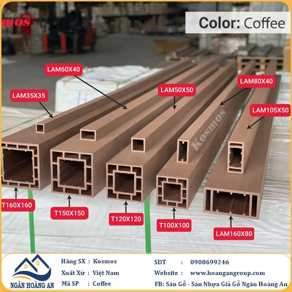 Thanh Lam Trụ Gỗ Nhựa Ngoài Trời Kosmos Coffee