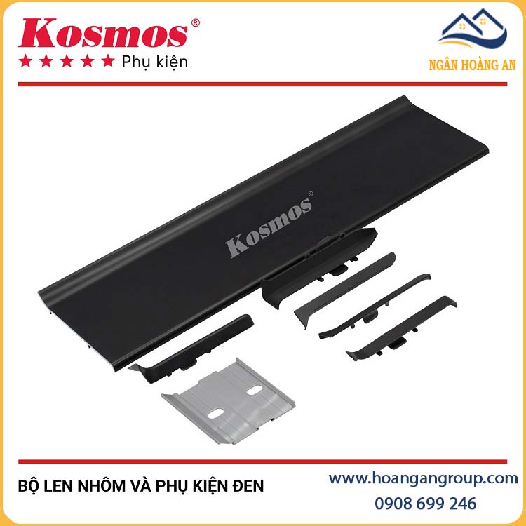 Bộ Len Chân Tường Nhôm Và Phụ Kiện Kosmos 80mm Đen