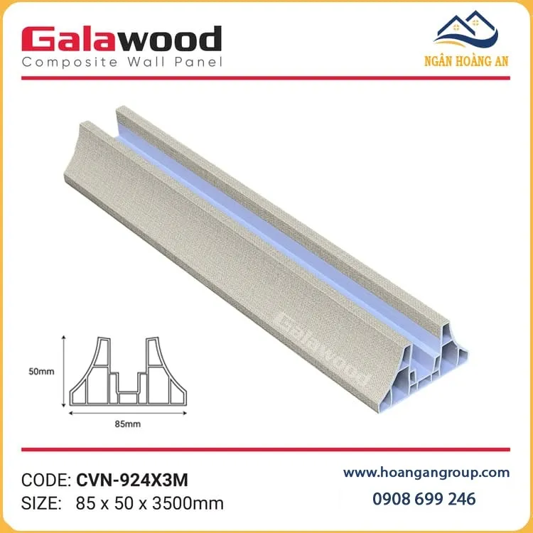 Chân Đế Tấm Vách Ngăn 2 Mặt Nhựa Giả Gỗ Galawood CVN-924X3M