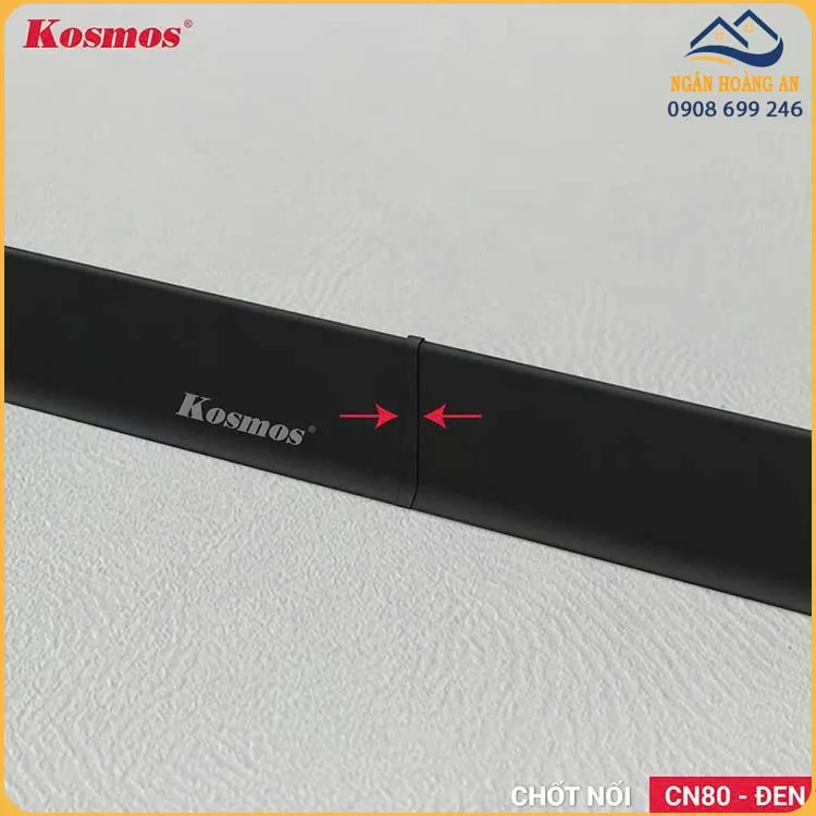 Chốt Nối Len Chân Tường Nhôm Kosmos NC80-D Đen
