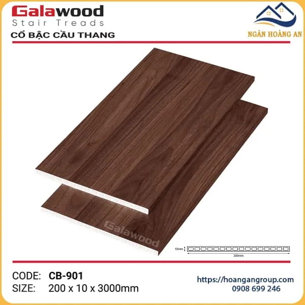 Cổ Bậc Cầu Thang Nhựa Giả Gỗ Galawood CB-901