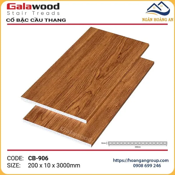 Cổ Bậc Cầu Thang Nhựa Giả Gỗ Galawood CB-906