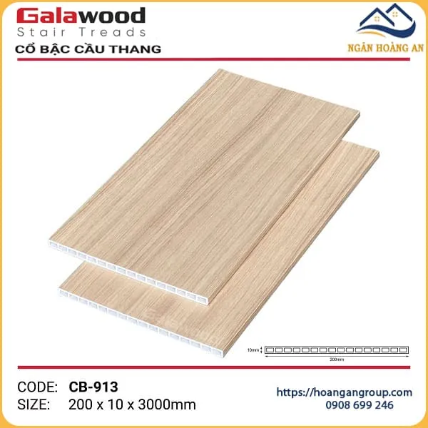 Cổ Bậc Cầu Thang Nhựa Giả Gỗ Galawood CB-913