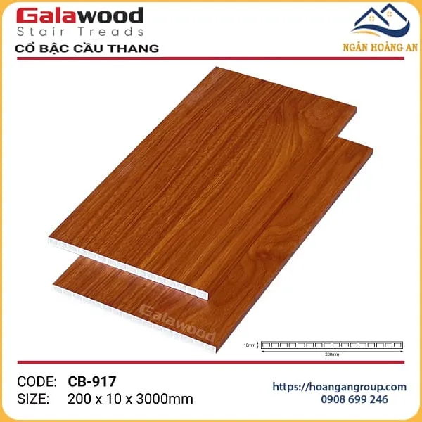 Cổ Bậc Cầu Thang Nhựa Giả Gỗ Galawood CB-917
