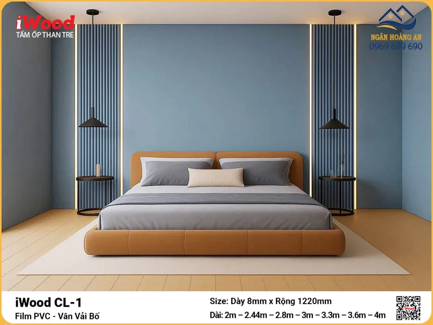 Tấm Ốp Than Tre Vân Vải Iwood CL-1