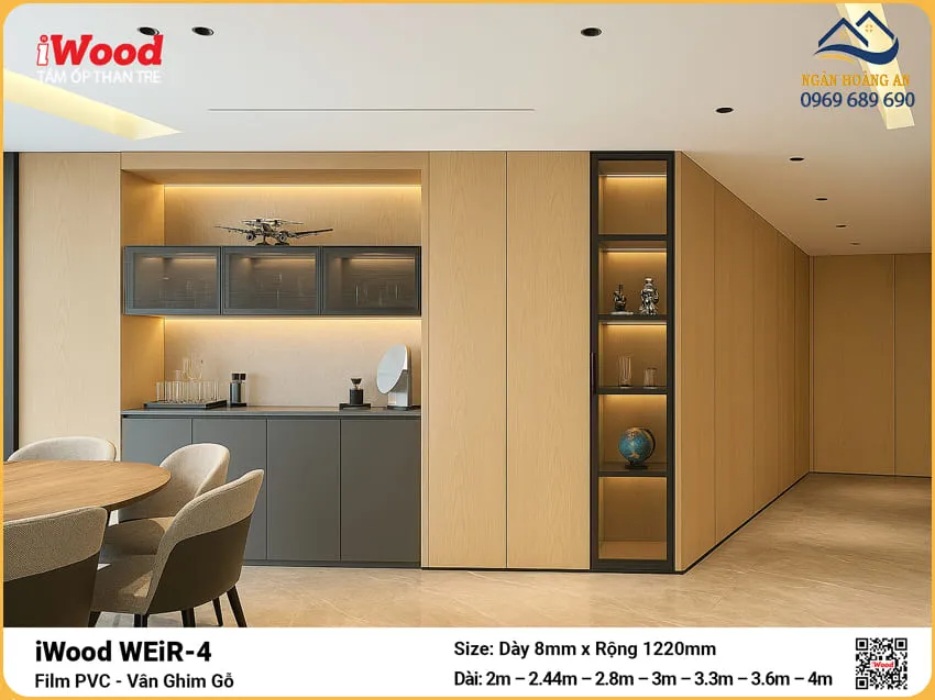 Tâm Ốp Tường Sợi Than Tre Đa Năng iWood WEiR-2