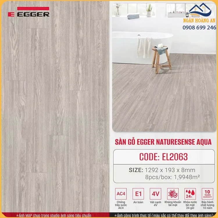 Sàn Gỗ Công Nghiệp Egger Aqua 8mm EL2063