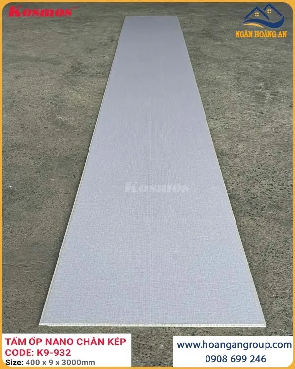 Tấm Nhựa Ốp Trần Nano Nhựa Vân Vải Xám Kosmos K9-932