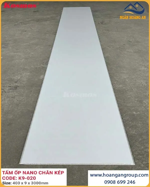 Tấm Ốp Trần Nhựa Nano Màu Trắng Trơn Kosmos K9-020