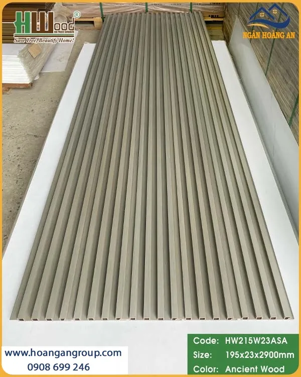 Tấm Lam 4 Sóng Gỗ Nhựa ASA Hwood HW215W23ASA Ancient Wood