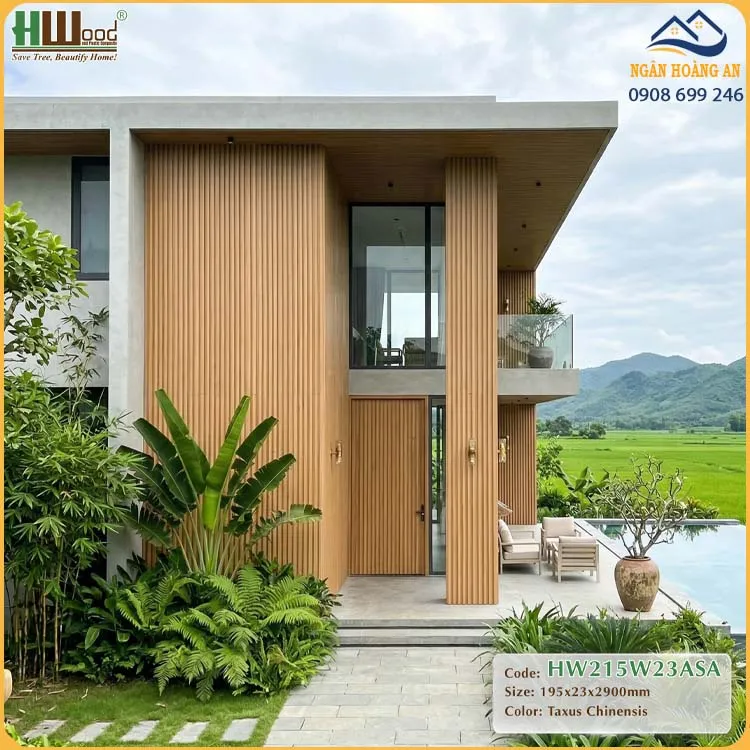 Lam 4 Sóng Gỗ Nhựa Phủ ASA Hwood HW215W23ASA Taxus Chinensis