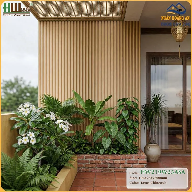 Lam 4 Sóng Gỗ Nhựa Phủ ASA Hwood HW219W25ASA Taxus Chinensis