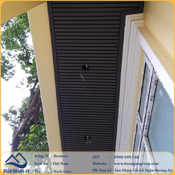 Lam Sóng Gỗ Nhựa Ngoài Trời Kosmos K4S219X3M Dark Grey Dài 3m