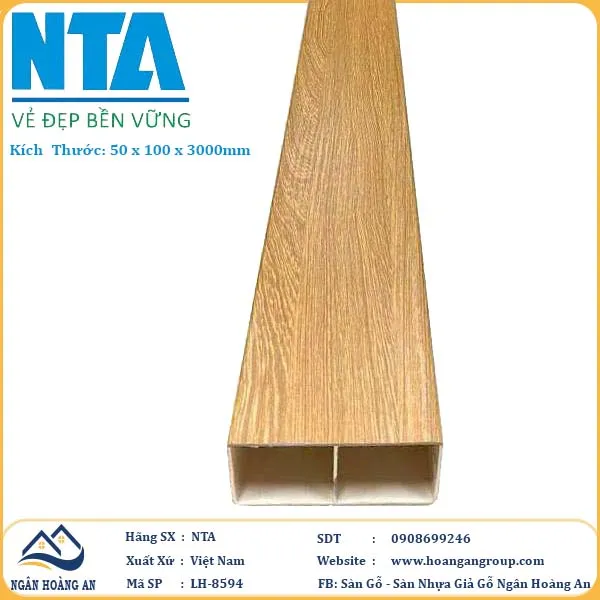 Thanh Lam Trang Trí Nhựa Giả Gỗ NTA 50X100 LH-8594