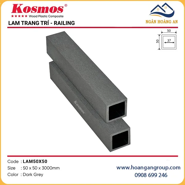 Thanh Lam Gỗ Nhựa Ngoài Trời Kosmos 50x50