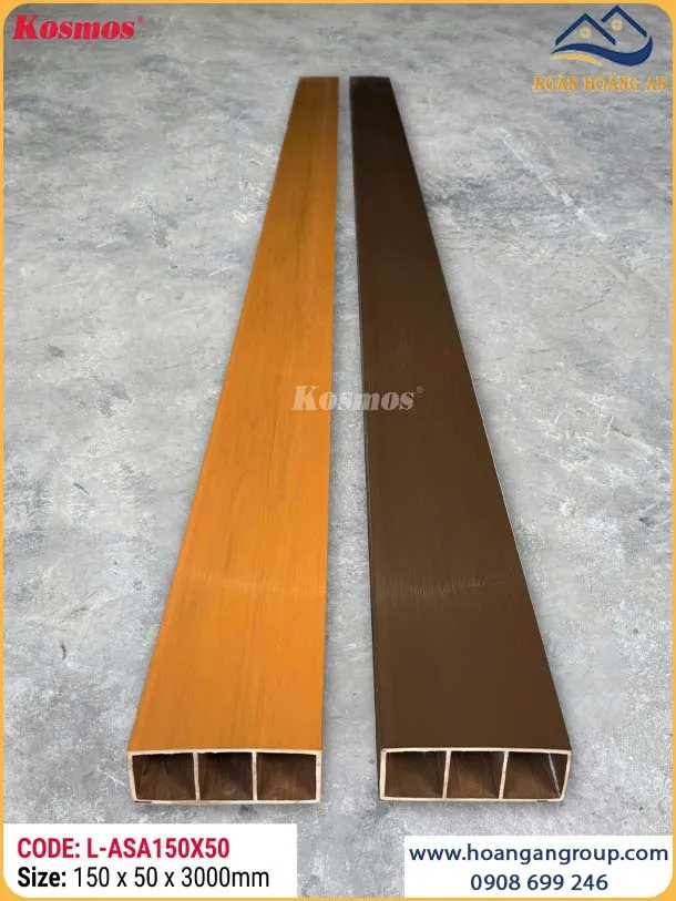 Lam Hộp Gỗ Nhựa Ngoài Trời Phủ ASA Kosmos L-ASA150X50 Walnut
