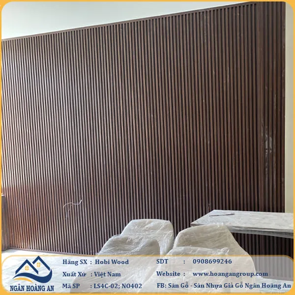 Tấm Nhựa Ốp Tường Lam Sóng Hobi Wood LS4C 02 - Lam 4 Sóng Cao